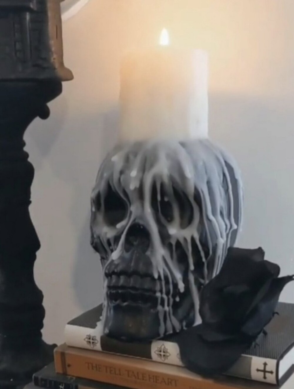 New Dripping Wax Skull Candle Halloween Decor